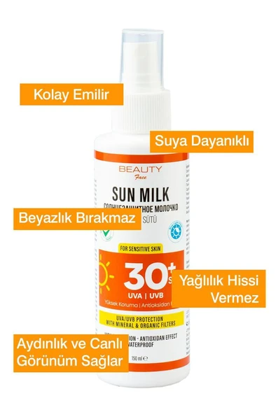 Beauty Face 30 SPF Güneş Sütü – 150 ml - Resim 3