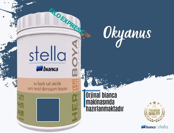 BİANCA STELLA SU BAZLI SAF AKRİLİK BOYA 1 LİTRE OKYANUS ürün görseli 1