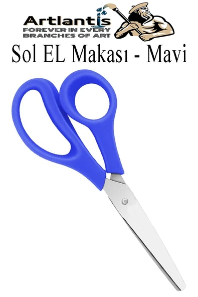 Sol El Makası 1 Adet Solak Okul Makası Plastik Saplı Solel İçin Makas Okul Öğrenci Makası Küt Uçlu Paslanmaz Çelik ürün görseli 1