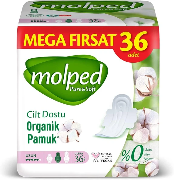Molped Pure & Soft Uzun 36'lı Hijyenik Ped ürün görseli 1