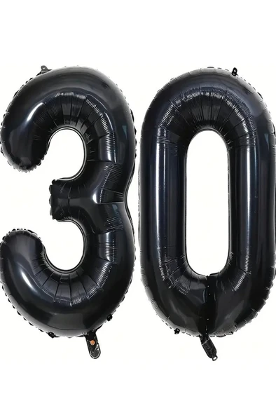 Beysüs Siyah 30 Rakam Folyo Balon 80 cm ürün görseli 1