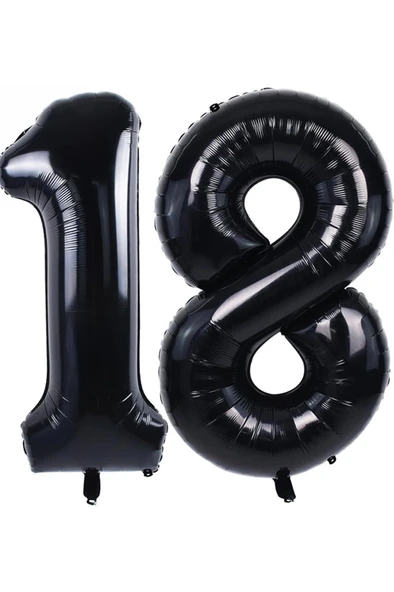 Beysüs Siyah 18 Rakam Folyo Balon 80 cm ürün görseli 1