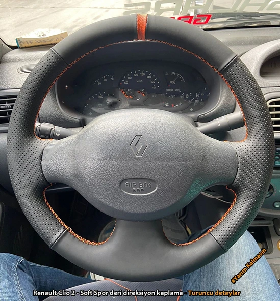 Clio 2 Araca Özel Direksiyon Kılıfı (Noktalı Soft Yüzüklü) ürün görseli 1