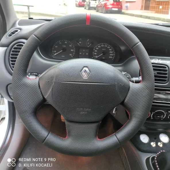 Renault Megane 1 Uyumlu Araca Özel DİKMELİ Direksiyon Kılıfı (Nokta Düz YÜZÜKLÜ) ürün görseli 1