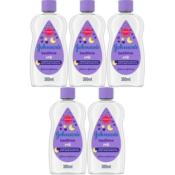 Johnsons Baby Bebek Yağı 300ML Bedtime (Uyku Rutini) (5 Li Set) ürün görseli 1