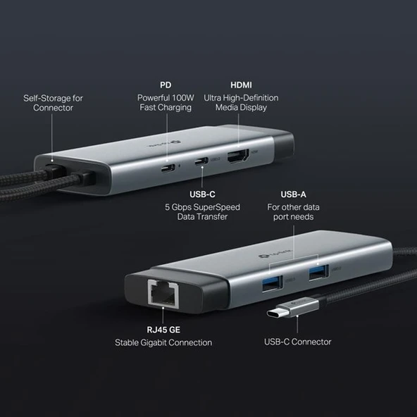 TP-LINK UH6120C USB Type-C 6-Port Hub - Resim 6