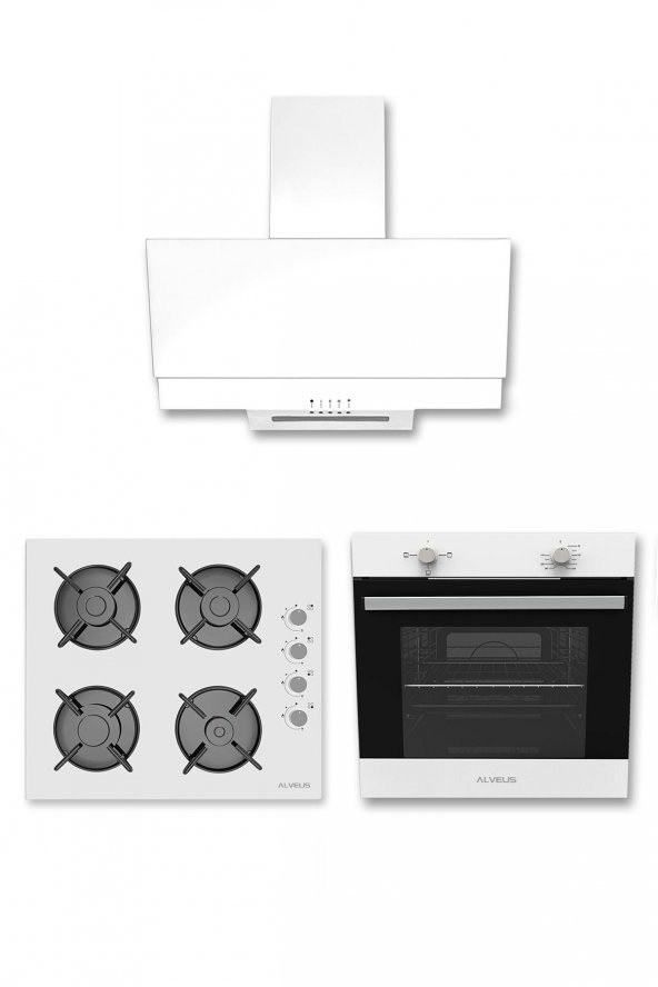 Alveus Arya 3Lü Beyaz Ankastre Set(F17-Gls640 -Mfa604) ürün görseli 1