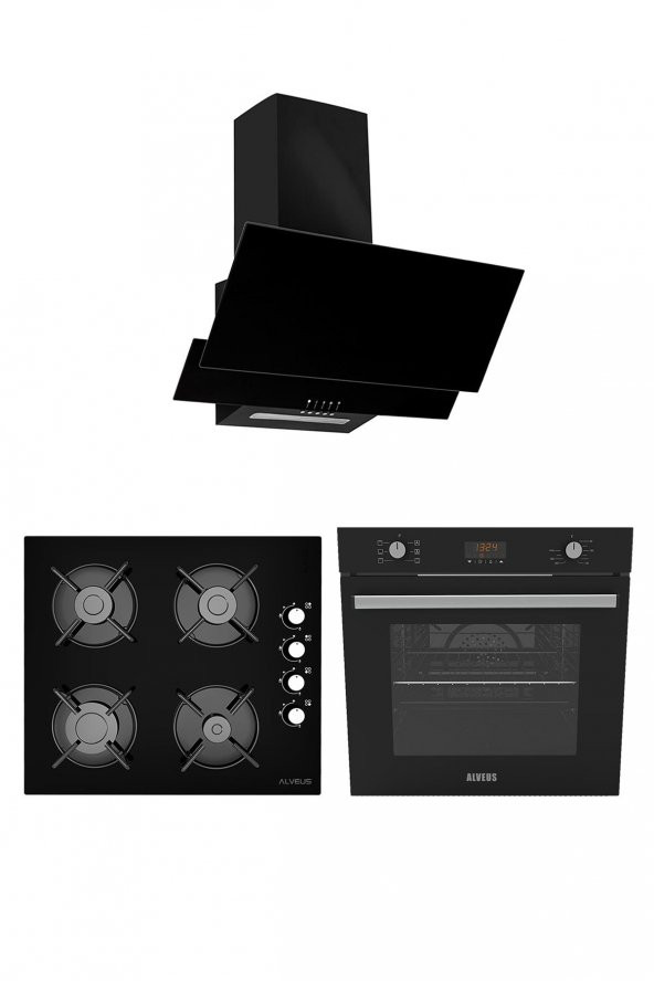 Alveus Baker Siyah 3Lü Ankastre Set(F17-Gls640-Mfa627) ürün görseli 1
