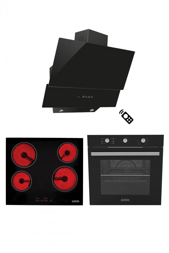 Alveus Kapadokya Siyah 3Lü Ankastre Set (Vitro 641-Mfa 614 -Mod 3000) ürün görseli 1