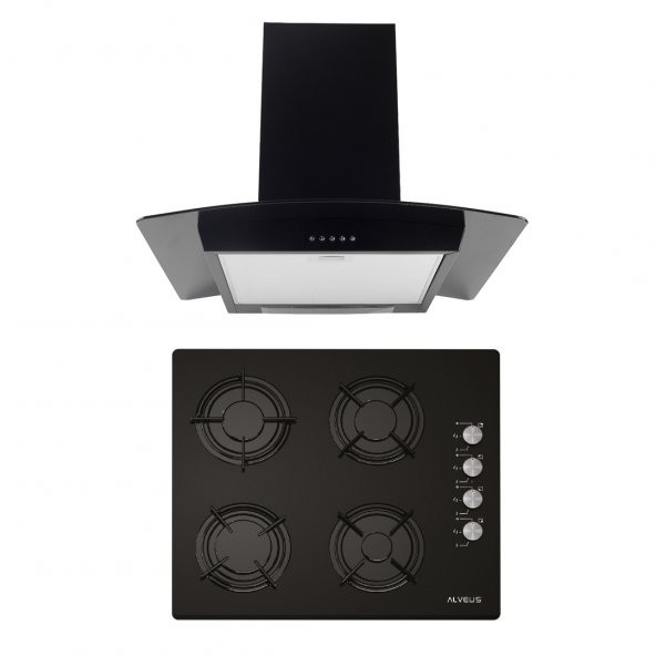 ALVEUS İBER SİYAH 2Lİ ANKASTRE SET (GLS 640 - İBER) ürün görseli 1