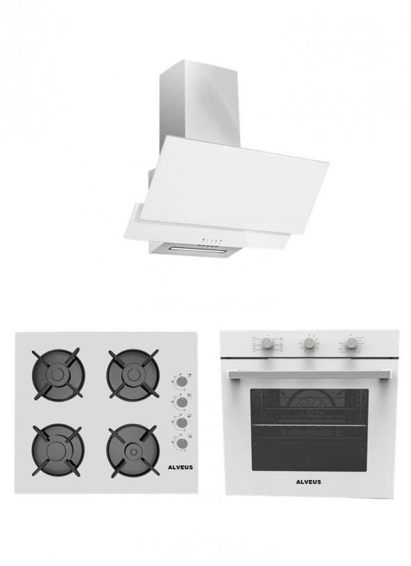 ALVEUS GARDENYA 614 BEYAZ 3LÜ ANKASTRE SET (GLS640-F17-MFA614) ürün görseli 1