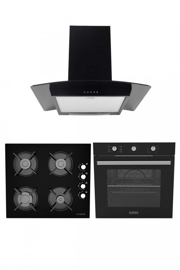 ALVEUS PETUNYA 614 SİYAH 3LÜ ANKASTRE SET (GLS640-İBER-MFA614) ürün görseli 1