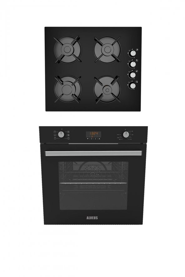 ALVEUS KRİSTAL 2Lİ SİYAH ANKASTRE SET(GLS640-MFA627) ürün görseli 1