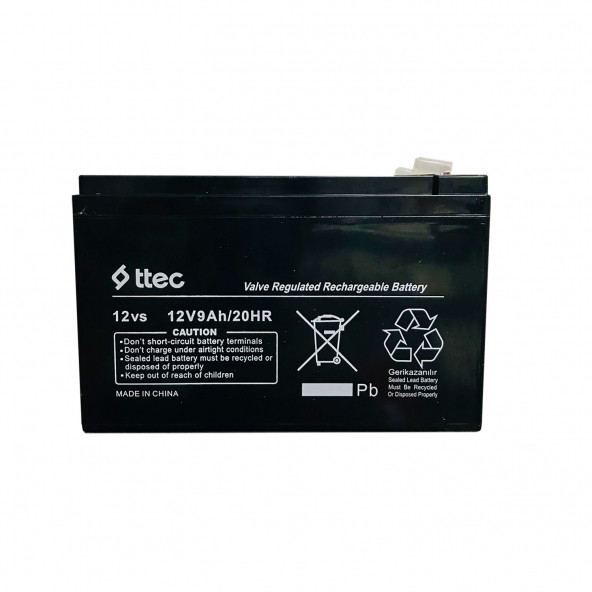 Ttec 12V 9Ah Bakımsız Kuru Akü ürün görseli 1
