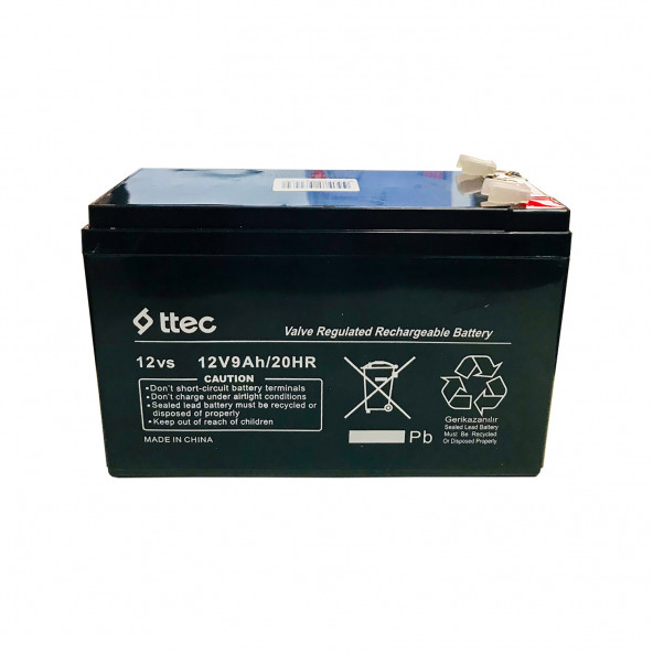 Ttec 12V 9Ah Bakımsız Kuru Akü - Resim 2