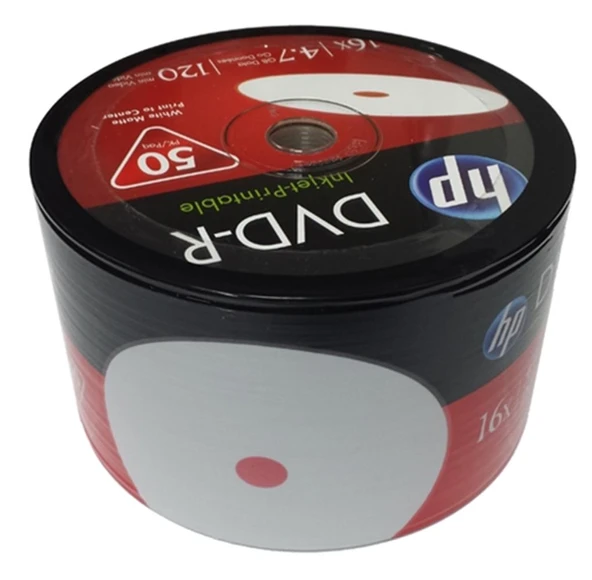 Hp DVD-R 4,7gb-120min 16x 50 li Shrink Printable ürün görseli 1
