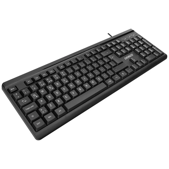 Everest KB-741Q  Siyah-Gri USB 2 Metre Bakır Kablolu Usb Q Klavye ürün görseli 1