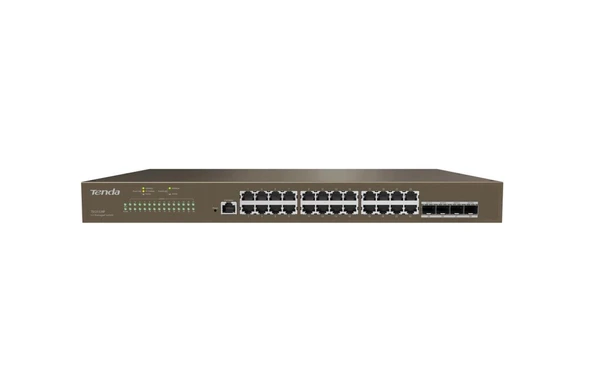 Tenda TEG5328F 24 Port 10-100-1000 Switch 4 Port SFP Yönetilebilir L2 Çelik Kasa Rack Mount ürün görseli 1