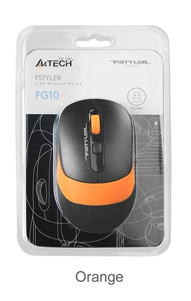 A4 Tech Fg10 Turuncu Nano Kablosuz Optik 2000 Dpı Mouse ürün görseli 1