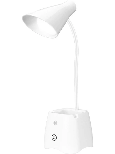 S-link SL-M9002 Usb Destekli Paslanmaz Çelik Beyaz Masa Üstü 12 SMD Ledli Okuma Lambası ürün görseli 1