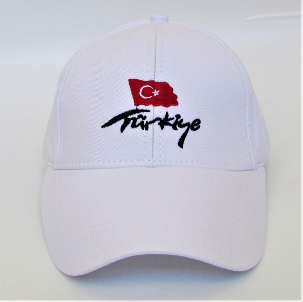 salarticaret Unisex Türkiye Nakışlı Beyaz Şapka ürün görseli 1