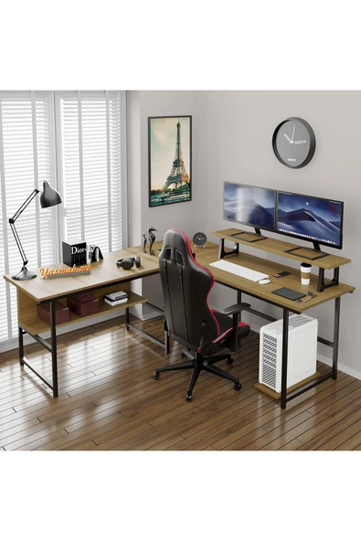 METMOBSAN L Tipi Bilgisayar Ve Çalışma Masası (180X180CM YÜKSEKLİK 75 CM) ürün görseli 1