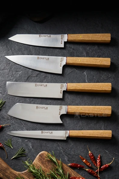 Elite Serisi Mutfak Bıçak Seti Et Ekmek Sebze Salata Fileto Şef Bıçağı 5 Li Set ( Mft-8654) ürün görseli 1