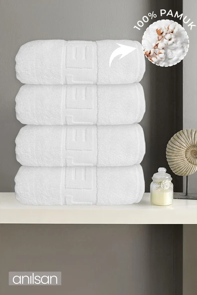 4'lü Hotel Logo Banyo Havlusu - 70x140 Cm, 490 Gr, %100 Pamuk, Spa Ve Otel Havlusu ürün görseli 1