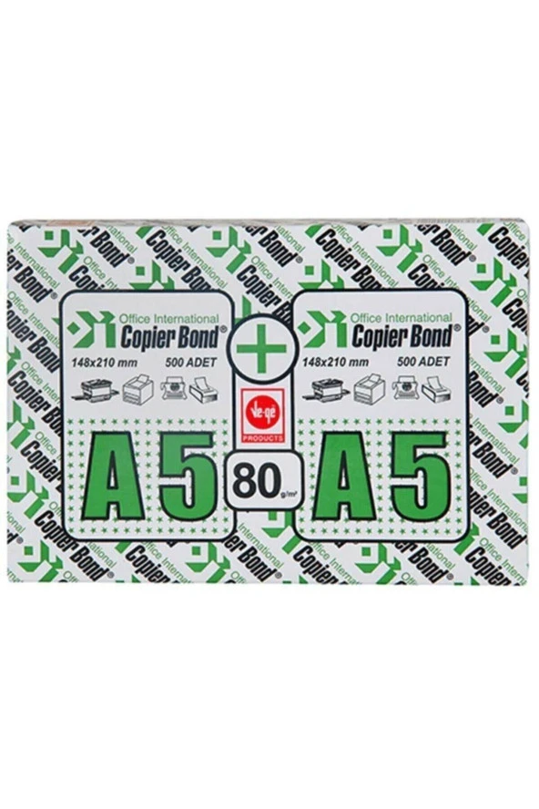 Ve-Ge Fotokopi Kağıdı Copier Bond 1000 Lİ A5 80 GR Beyaz (1 Paket 1000 Adet A5 Fotokopi Kağıdı) ürün görseli 1