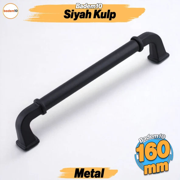 Alfa Metal Mat Siyah Kulp 160 mm 16 cm Mobilya Çekmece Mutfak Dolabı Dolap Kapak Kulp Kulb Kulpu ürün görseli 1