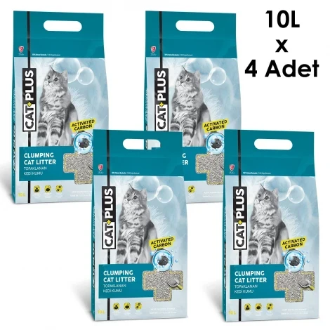 CatPlus Aktif Karbon Kedi Kumu 10 Lt x 4 Adet ürün görseli 1