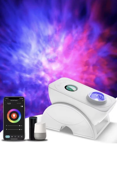 Quenlite QC-626 Akıllı Galaxy Projektör Parti Işık Alexa Google Home ile Çalışır LED Gece Lambası ürün görseli 1