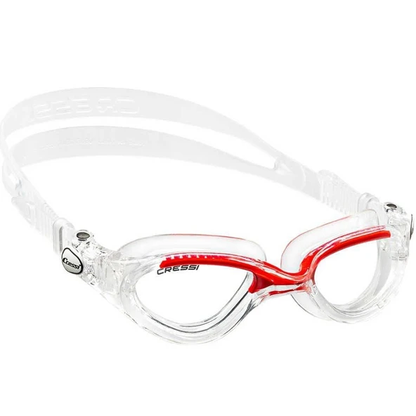 Cressi Flash Yetişkin Deniz Gözlüğü CLEAR-CLEAR-RED ürün görseli 1