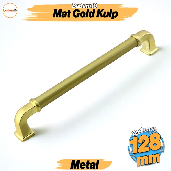 Alfa Metal Mat Gold Altın Kulp 128 mm Mobilya Çekmece Mutfak Dolabı Dolap Kapak Kulpları Kulb Kulpu ürün görseli 1