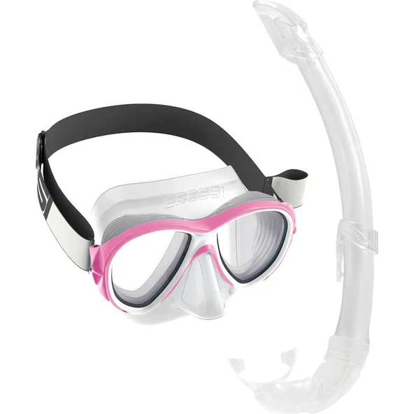 Cressi Samoa-Mexico Yetişkin Maske Şnorkel Seti Şeffaf-Pembe ürün görseli 1