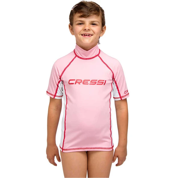 Cressi Junior Girl Kısa Kollu Beyaz-Pembe Çocuk  Rash Guard Small ürün görseli 1