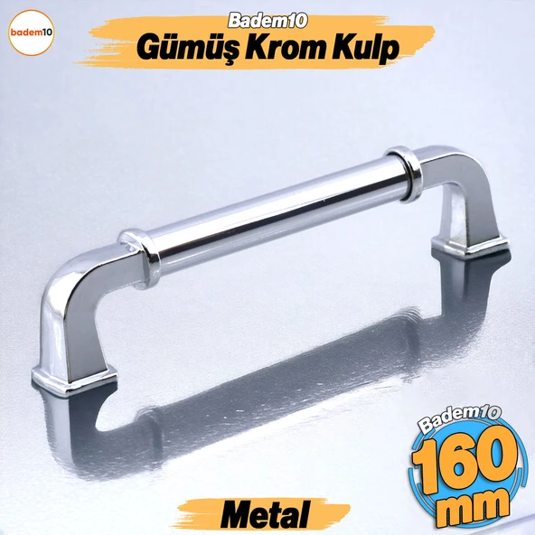 Alfa Metal Gümüş Krom Renk Kulp 160 mm Mobilya Çekmece Mutfak Dolabı Dolap Kapak Kulpları Kulb Kulpu ürün görseli 1