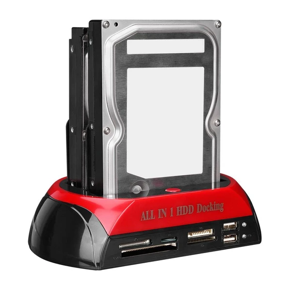 Everest HDC-385 Harici Usb 2.0 2.5- 3.5 IDE+SATA Hdd + Kart Okuyucu Docking ürün görseli 1