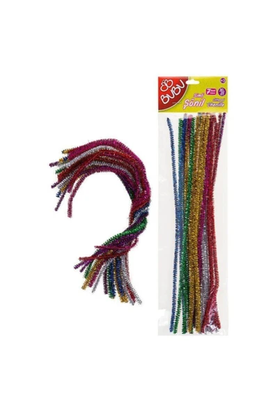 Bubu Simli Şönil 30cm 7 Renk 25`li ürün görseli 1
