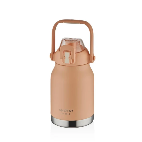 Shotay Çelik Termos Matara Phone Holder 1000Ml Somon ürün görseli 1