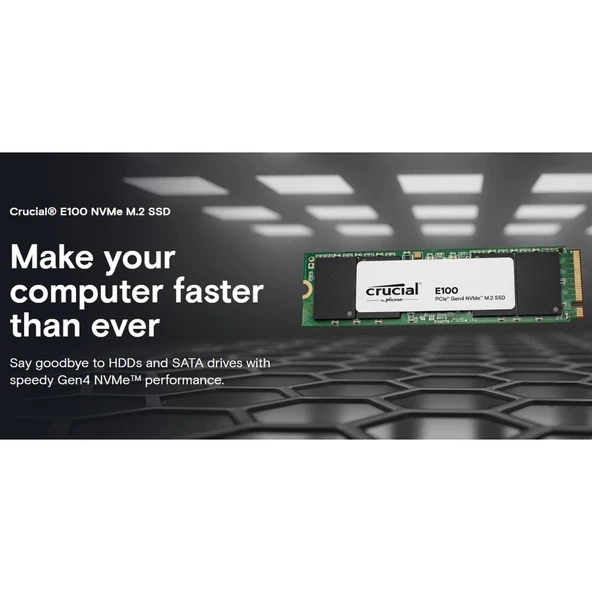 Crucial E100 1TB NVME M.2 SSD Disk CT1000E100SSD8 - Resim 5