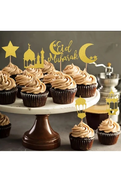 Ramazan Özel Seri Cupcake, Kek Süsleme Ramazan Temalı Kürdan  12 Adet ürün görseli 1