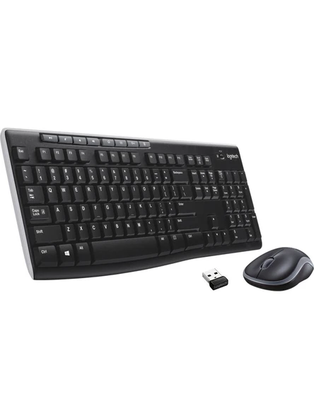 Logitech MK270 Kablosuz USB Alıcılı Türkçe Q Klavye Mouse Seti Siyah ürün görseli 1