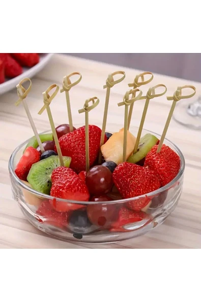 Bambu Kokteyl Çubukları, 100 Adet Kanepeler ,Mezeler,Parti Malzemeleri 15 Cm ürün görseli 1