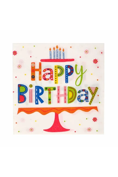 Paper+Design Özel Seri Happy Birthday 33x33 Kağıt Peçete -20 Adet ürün görseli 1