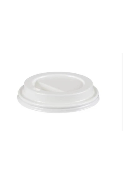 8-9-12 oz Plastik Sıcak İçecek Kapağı Beyaz -50 Adet ürün görseli 1