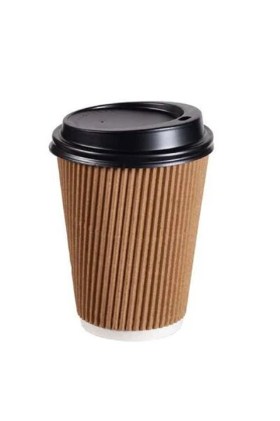 Özel Seri 8oz Kraft Ripple Double (Çift Duvar)Wall 50 Adet ürün görseli 1