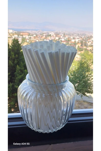 Beyaz Kağıt Pipet 8 X 204 Mm 25 Adet ürün görseli 1