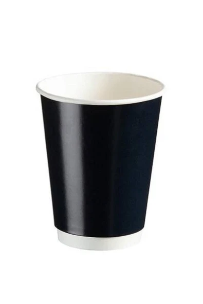 Özel Seri 14 oz Parlak Siyah double wall (çift duvarlı) l Karton Bardak -20 Adet ürün görseli 1