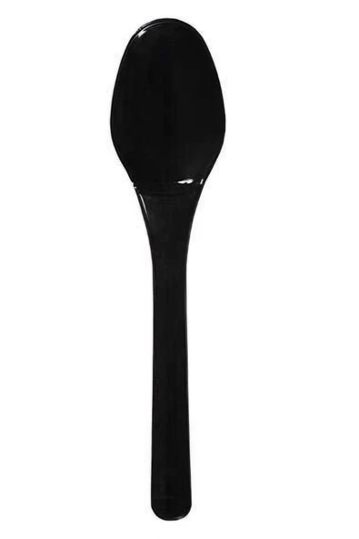 Plastik Siyah Kokteyl Kaşığı 10cm -100 Adet ürün görseli 1